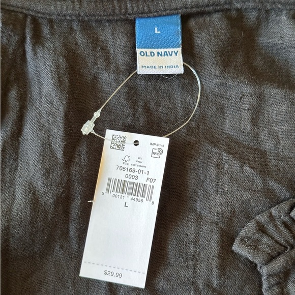 Old Navy NWT Black 100% Cotton Short Sleeve Mini Dress Women’s Large - Picture 3 of 6